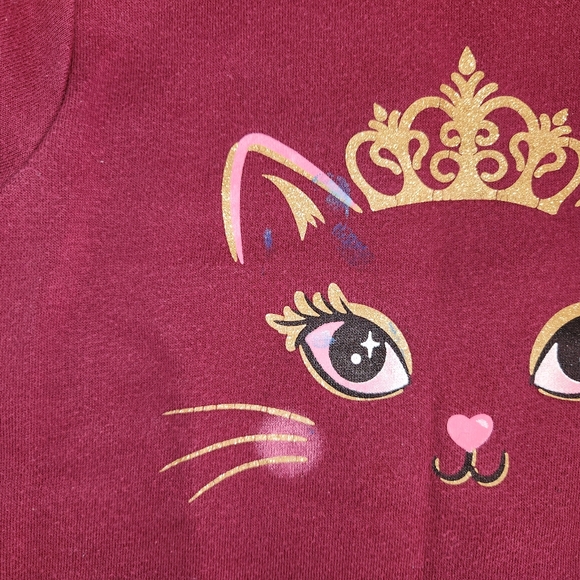 Gildan Pink Cat Face Kids Sweatshirt - Picture 2 of 4